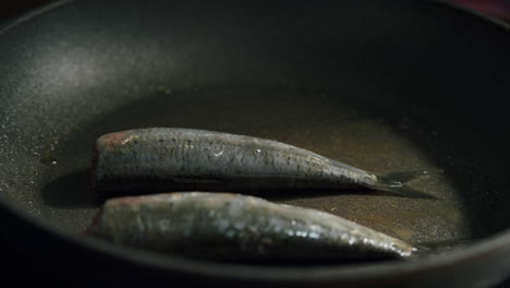 Three-fresh-mackerels-in-a-pan